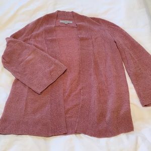 Loft flare sleeve lightweight chenille cardigan